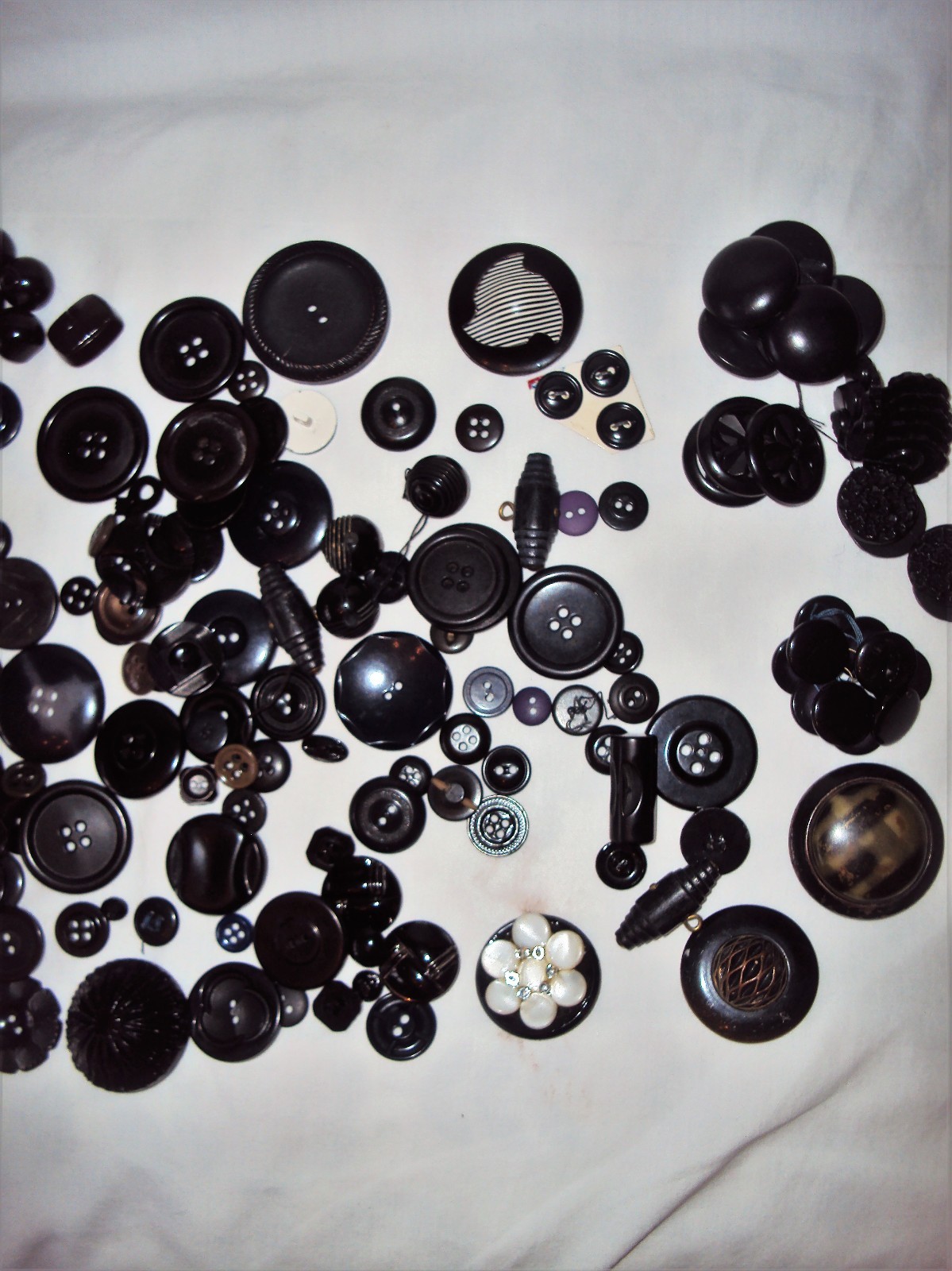Vintage Button Lot Black Navy Dark Blue Tone Retro Boho Chic 1 pound