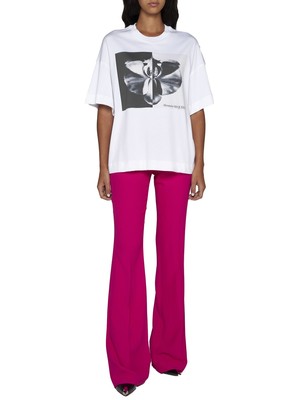 Pre-owned Alexander Mcqueen Photographic Orchid T-shirt In White