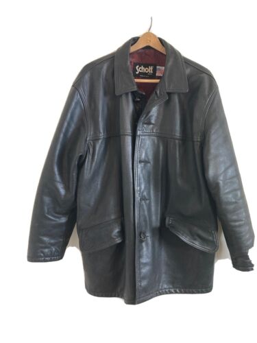 Vintage Schott black leather car coat 46 | eBay Vintage Schott black leather car coat 46 | eBay