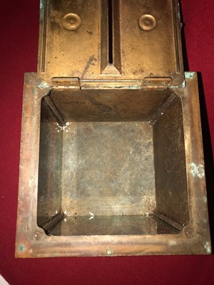 OLD & ORIG EARLY Ornate Nat'l Cash Register Co. Locking Receipt / Ticket Box