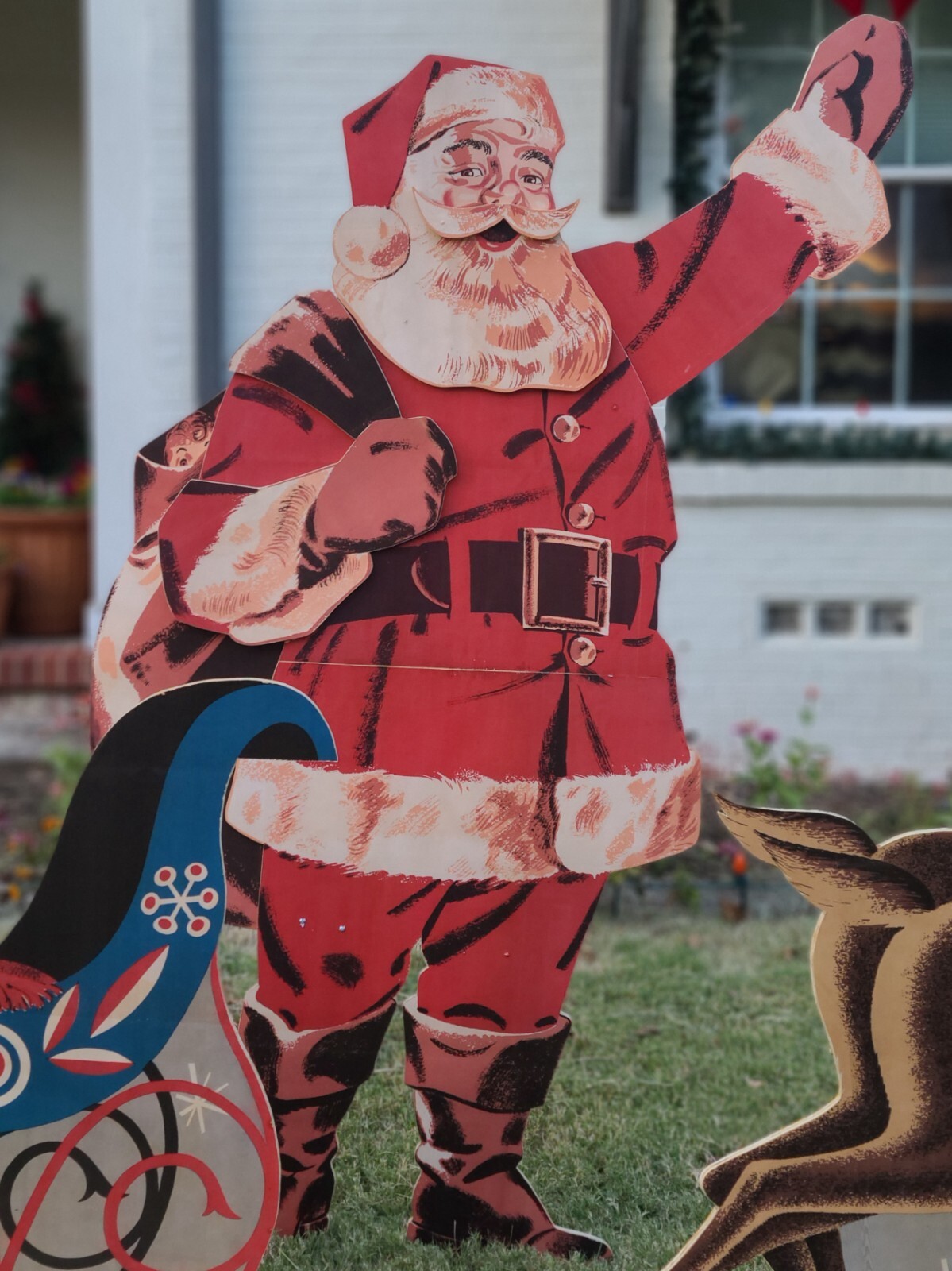 Reproduction Douglas Fir Plywood Santa Claus Christmas Cut Out Pattern