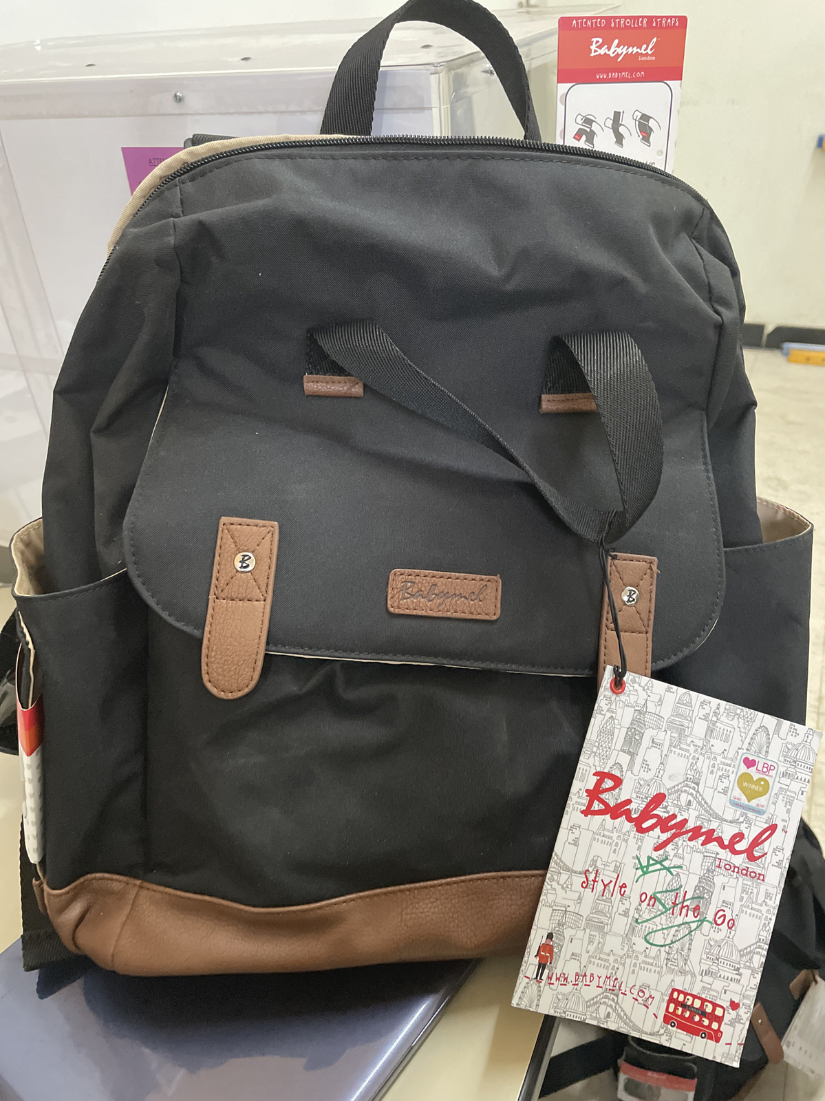 babymel robyn convertible backpack black