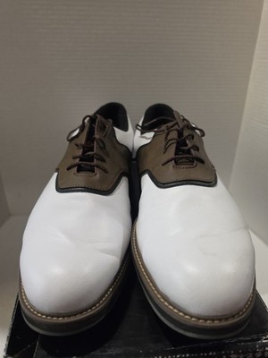 Foot Joy Golf Shoes Mens 15 FJ Originals Waterproof White Black Brown Saddle