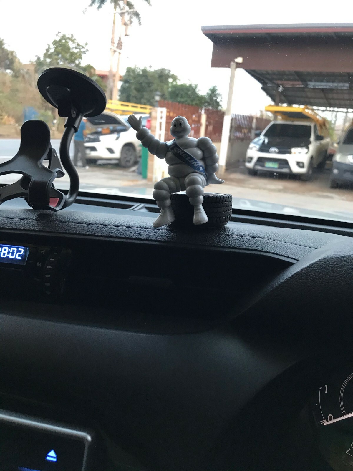 Michelin Man Doll Bibendum Figure Collectible Car Air Freshener Sit on Tire 4" 