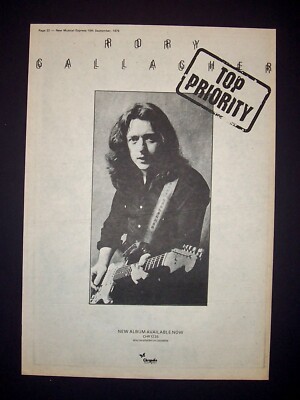 Rory Gallagher Top Priority 1979 Poster Type Ad, Promo Advert