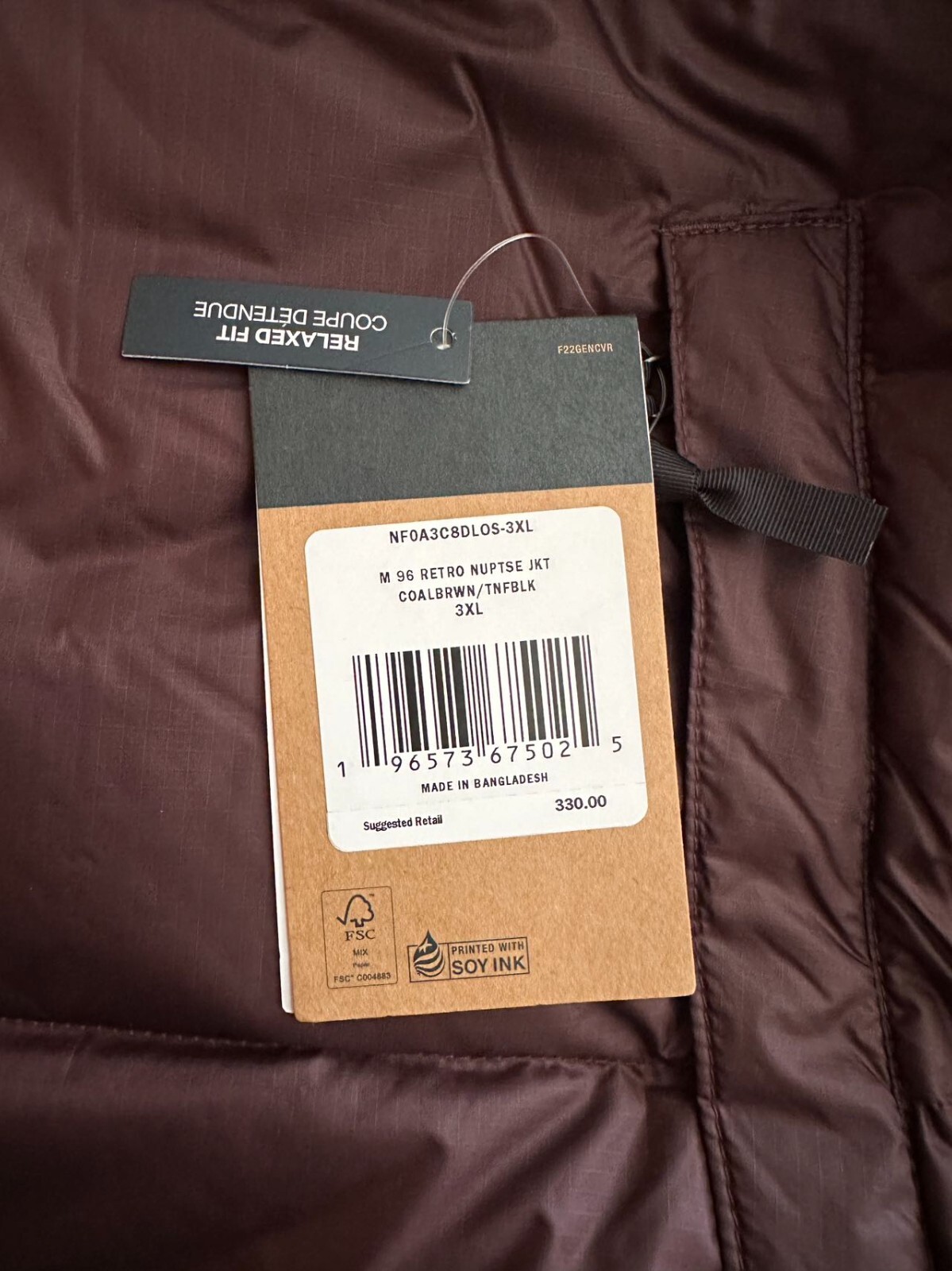 Pre-owned The North Face Mens  1996 Retro Nuptse Jacket 700 Down-coalbrwn / Size 3xl
