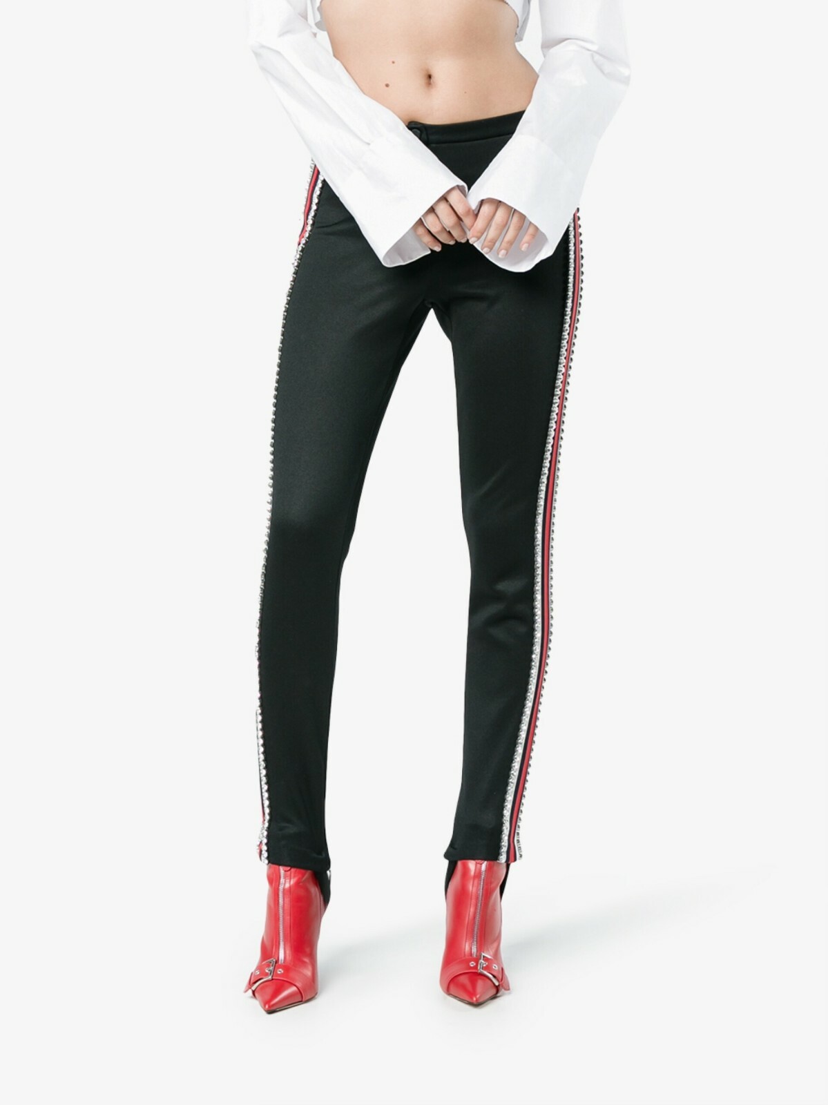 NEW Authentic Gucci Sylvie Web w/Crystals Stripe Stirrup
