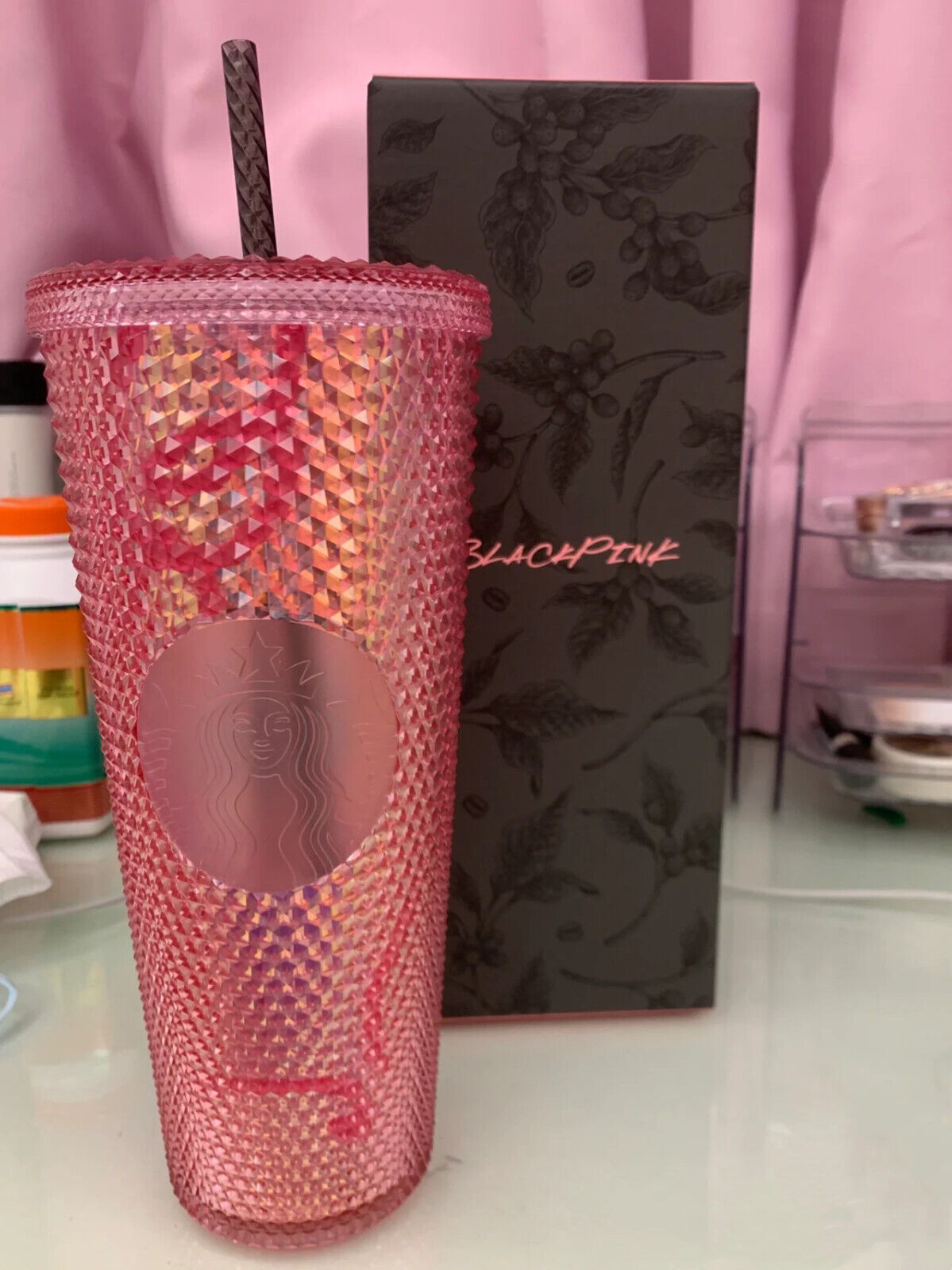 アイドル BLACKPINK Bling Cold Cup 2024 Starbucks X Blackpink Tumbler 24oz Bling Cold Cup