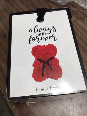Always and Forever Rose Flower Bears Made w/Love, Just For You Smiles Begin w/ U