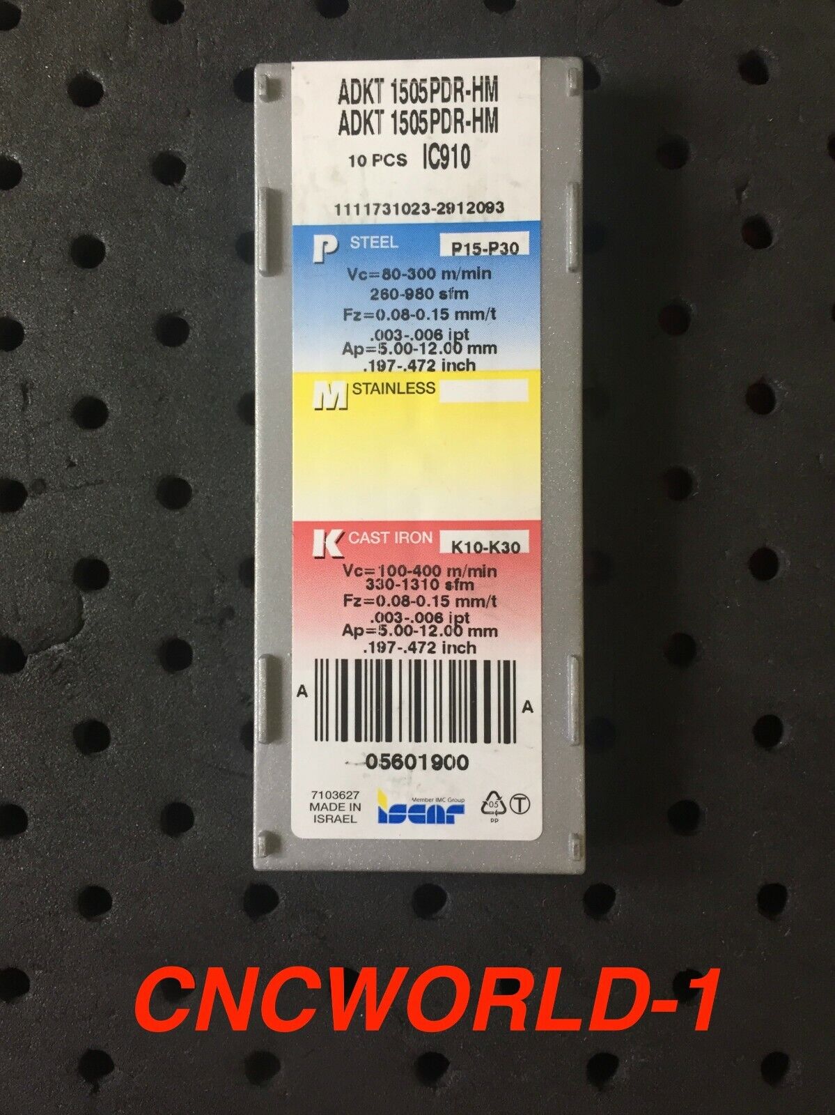 10 Pcs Iscar ADKT 1505PDR-HM IC910 , 1 Box ! Original 10 Pcs Iscar ADKT 1505PDR-HM IC910 , 1 Box ! Original