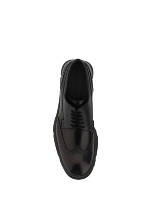 Pre-owned Alexander Mcqueen Brogues Leather Lace Up Shoes In Black