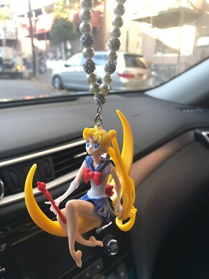 Cute Anime Girl Sailor Moon Usagi Tsukino Car Accessory Rearview Mirror Pendant