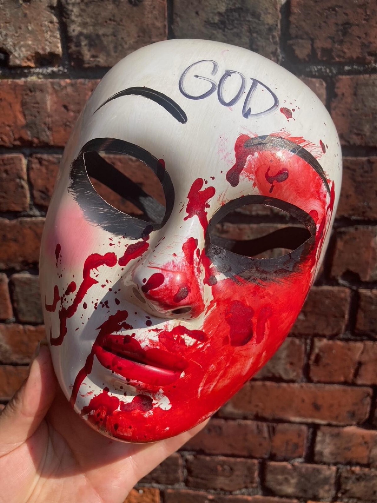 Horror Mask „Eradicate Killer Women God“ – PVC-Kunststoff, Einheitsgröße | Für Halloween, Cosplay & Party