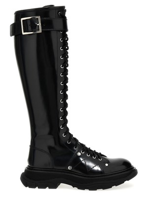 Pre-owned Alexander Mcqueen Tread Sole High Desert Boot In Black