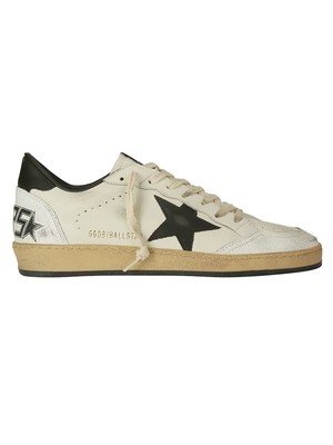 Pre-owned Golden Goose Ball Star Nappa Upper Leather Star And Heel Crack In White/black