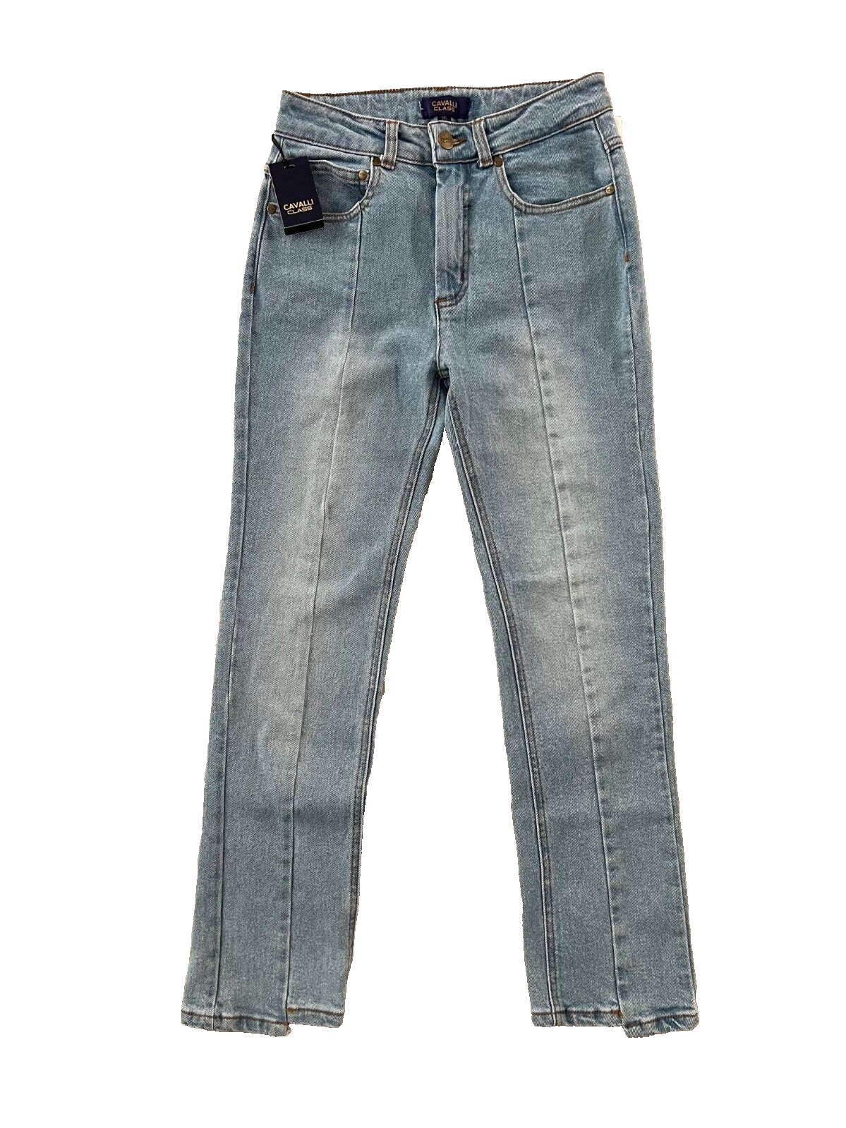 Cavalli Class by Roberto Cavalli High Rise Crop Leg Jeans in