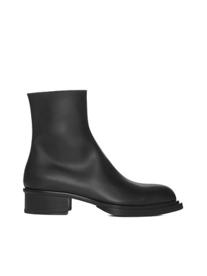 Pre-owned Alexander Mcqueen Cuban Stack Ankle Boots In Black