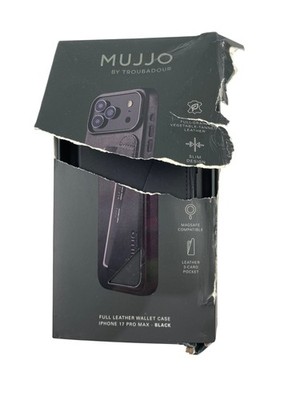 Mujjo Leather Wallet Case iPhone 17 Pro Max Black 1 XJV001