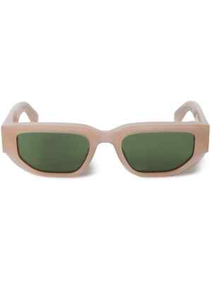 Pre-owned Off-white Oeri115s24pla0011755 Greeley Beige Sunglasses In Green
