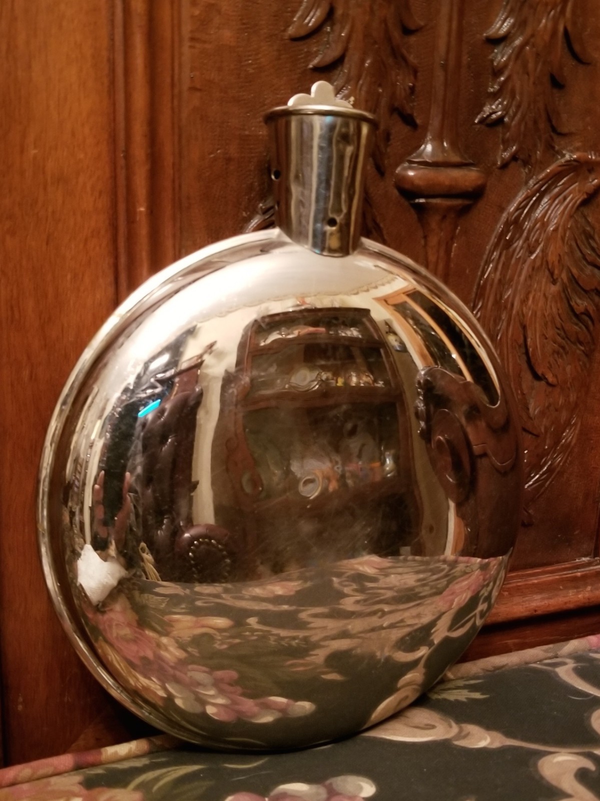 ANTIQUE 1912 CELLO METAL HOT WATER BOTTLE (w/STOPPER)  A.S. CAMPBELL CO. Boston!