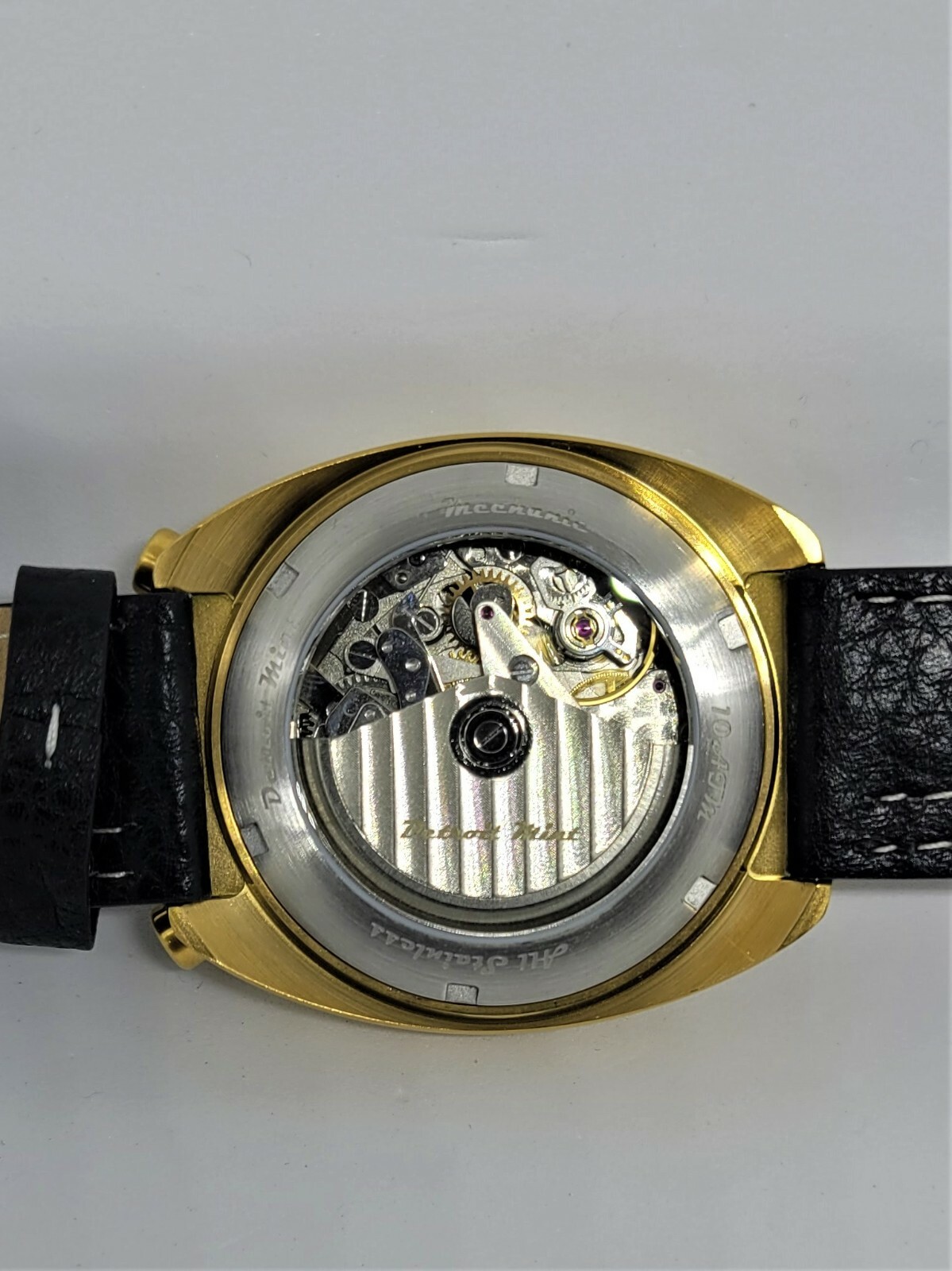 Pre-owned Detroit Mint Mechanic Automatic Chronograph Black On Gold