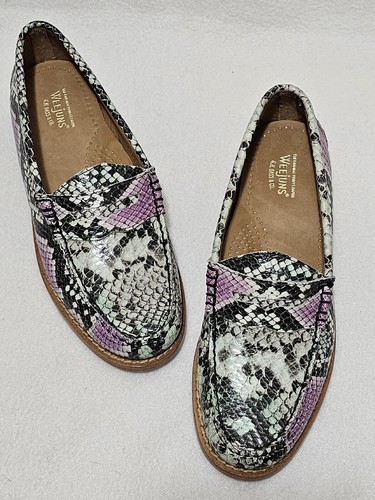 美品　GH BASSWEEJUNS PENNY WOMEN G.H. Bass Weejuns Whitney WH Snake Leather Penny Loafer
