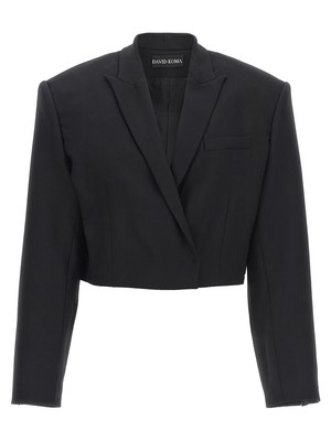 Pre-owned David Koma 'cropped' Blazer In Black