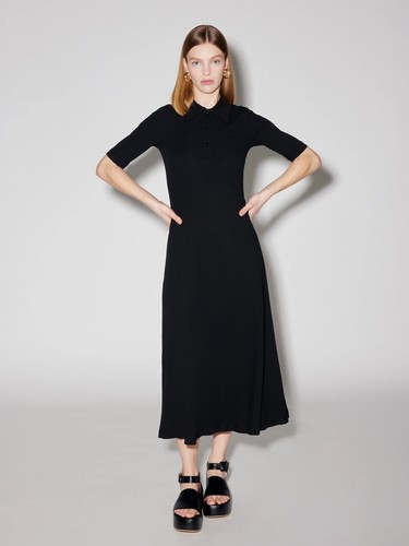 Pre-owned Rosetta Getty Polo Dress Black Size Small