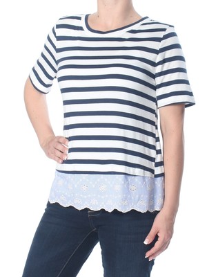 Женская контрастная футболка с круглым вырезом и коротким рукавом SANCTUARY Womens с ушками цвета слоновой кости XS