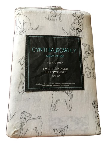 cynthia Rowley Dogs  Standard pillowcases Cotton NIP  Dalmatian Boxer Collie Lab
