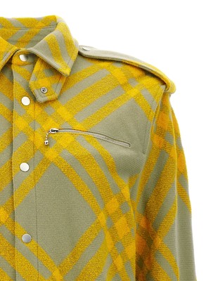 Pre-owned Burberry Check Overshirt 4 Uk In Yellow