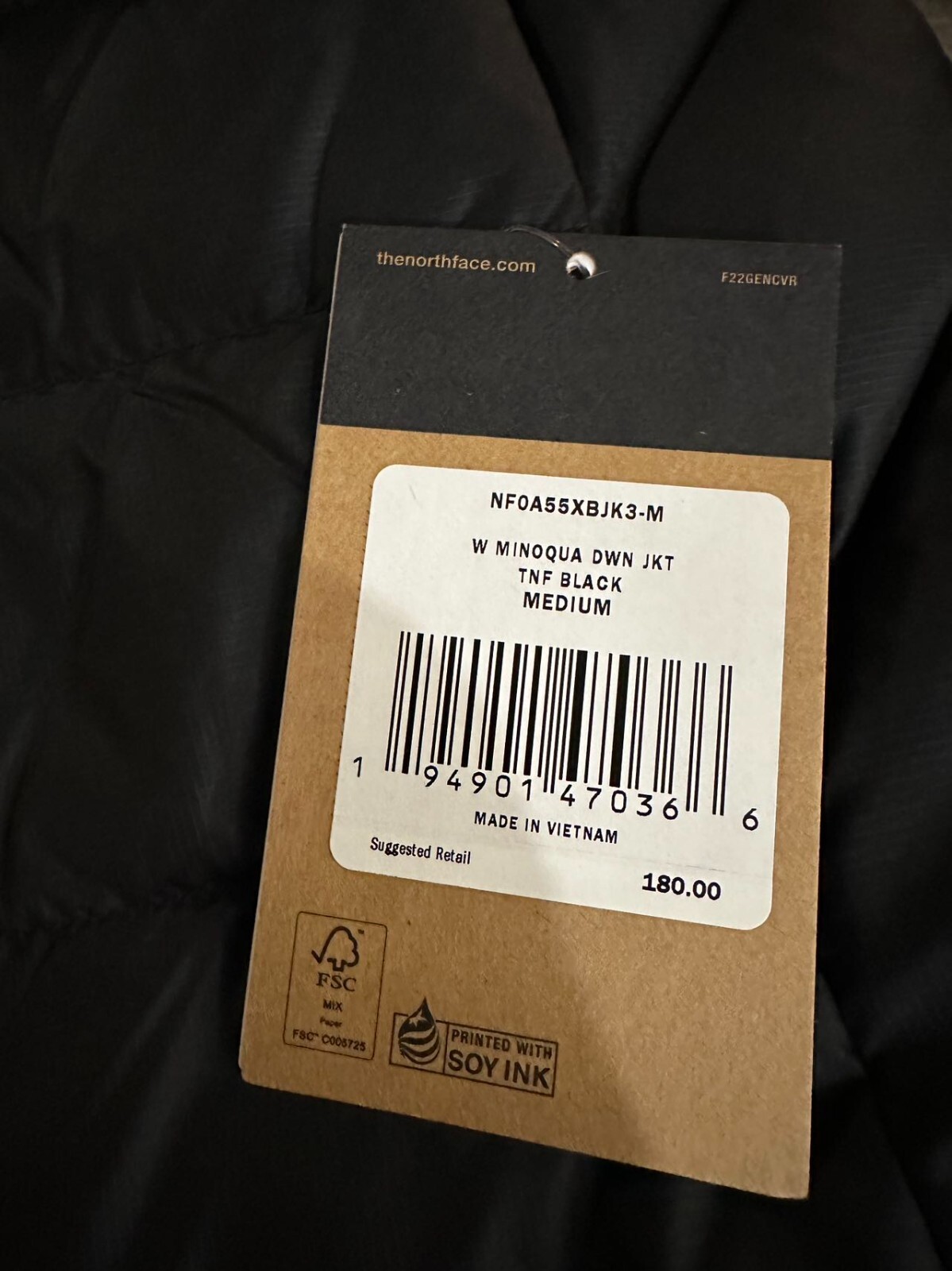 Womens The North Face Minoqua Insulated Puffer Jacket 550-Down TNF Black