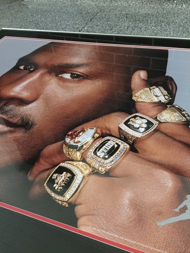 ORIGINAL NIKE MICHAEL AIR JORDAN 6 RINGS POSTER 1999 COSTACOS BULLS 23 x 35