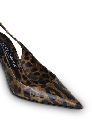 Pre-owned Dolce & Gabbana Animalier Print Slingback Pumps In Brown