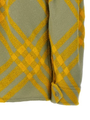 Pre-owned Burberry Check Overshirt 4 Uk In Yellow