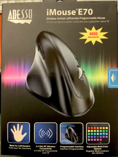 E70 2.4ghz Wireless Vertical Left-handed Programmable Mouse