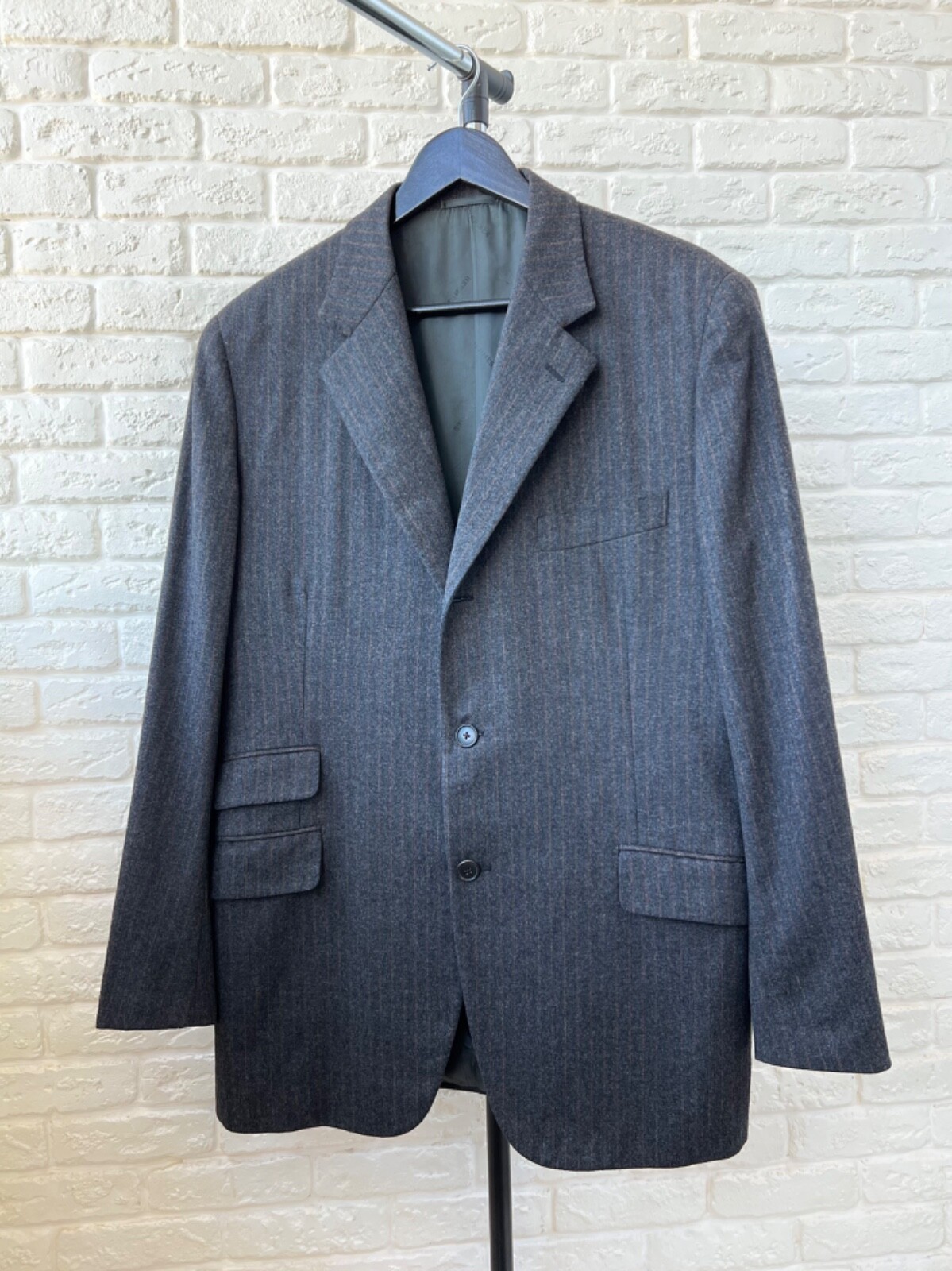エルメス　メンズジャケット　サイズ52 Hermes Paris 100% Wool Striped Blazer Jacket Men's Size 52