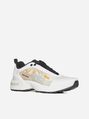 Pre-owned Stone Island Grime Leather And Tencel Sneakers In Gray