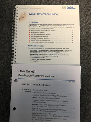 Applied Biosystmes GeneMapper Version 4.1 Quick Guide & User Bulletion