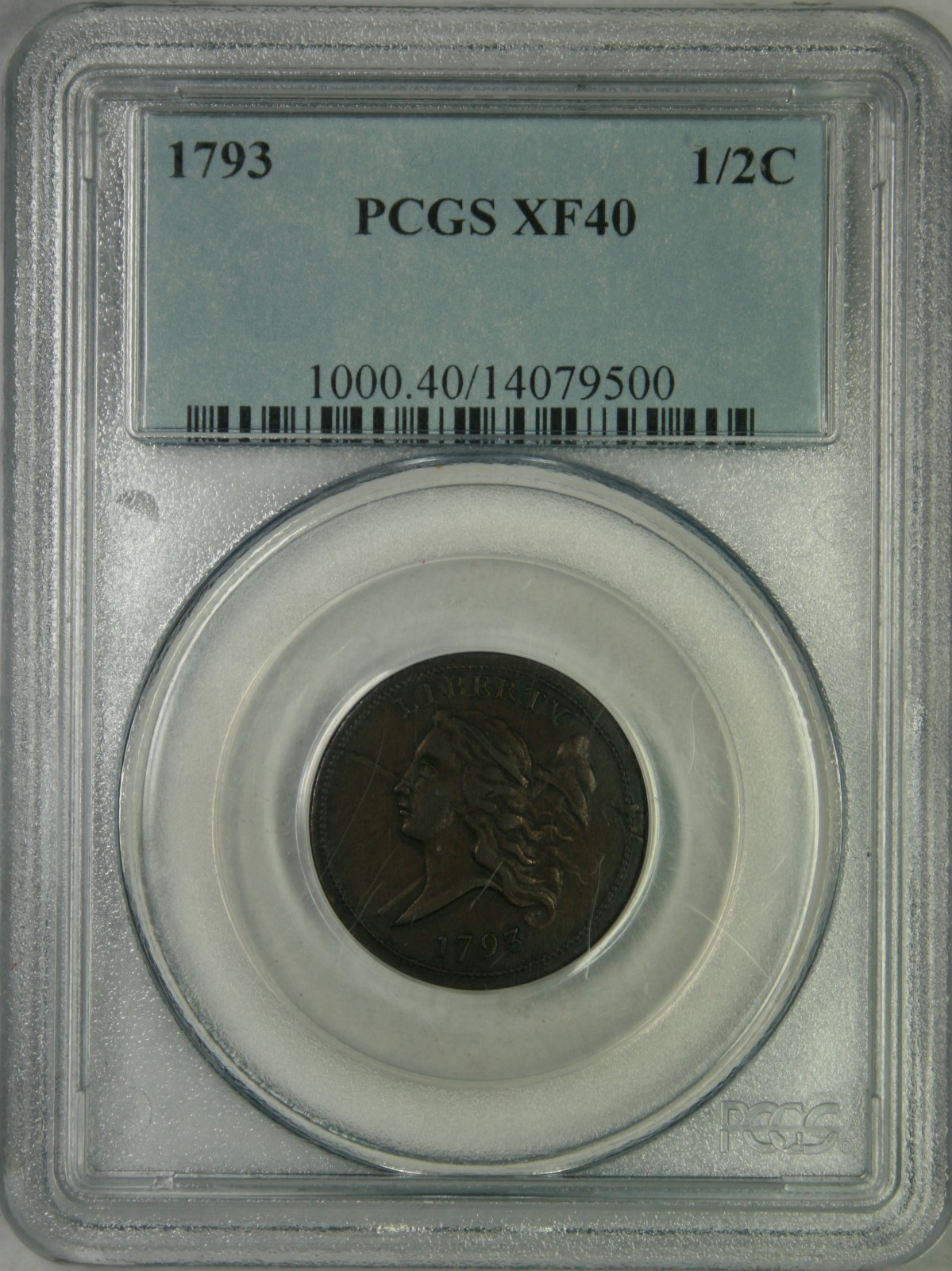 1793 Liberty Cap Half Cent PCGS XF40