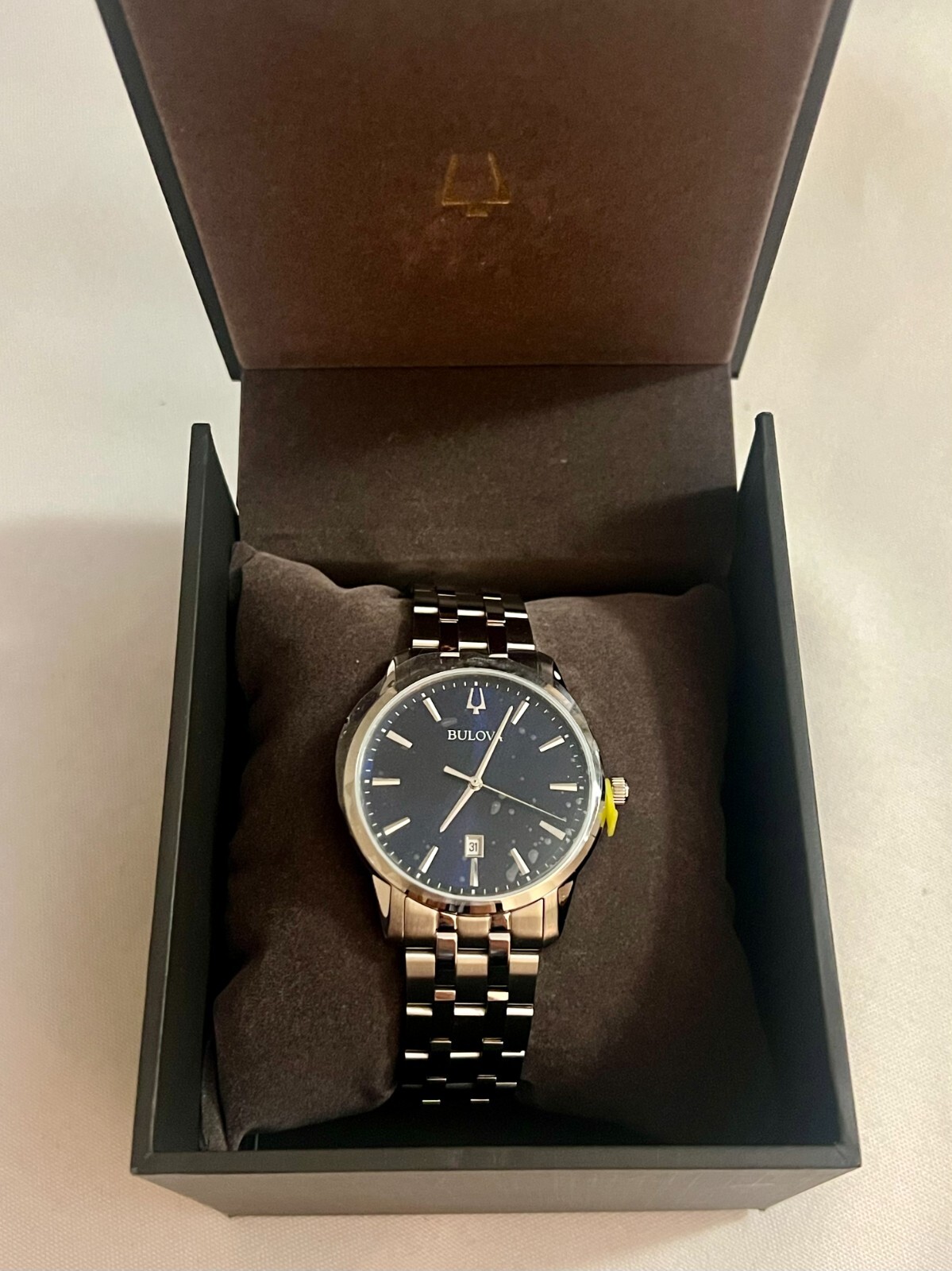Pre-owned Bulova $325 Mrp|  96b338 Men's Sutton Stainless Steel Bracelet Watch