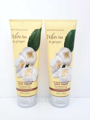 Bath & Body Works White Tea & Ginger Ultimate Hydration Body Cream 8 oz Set of 2