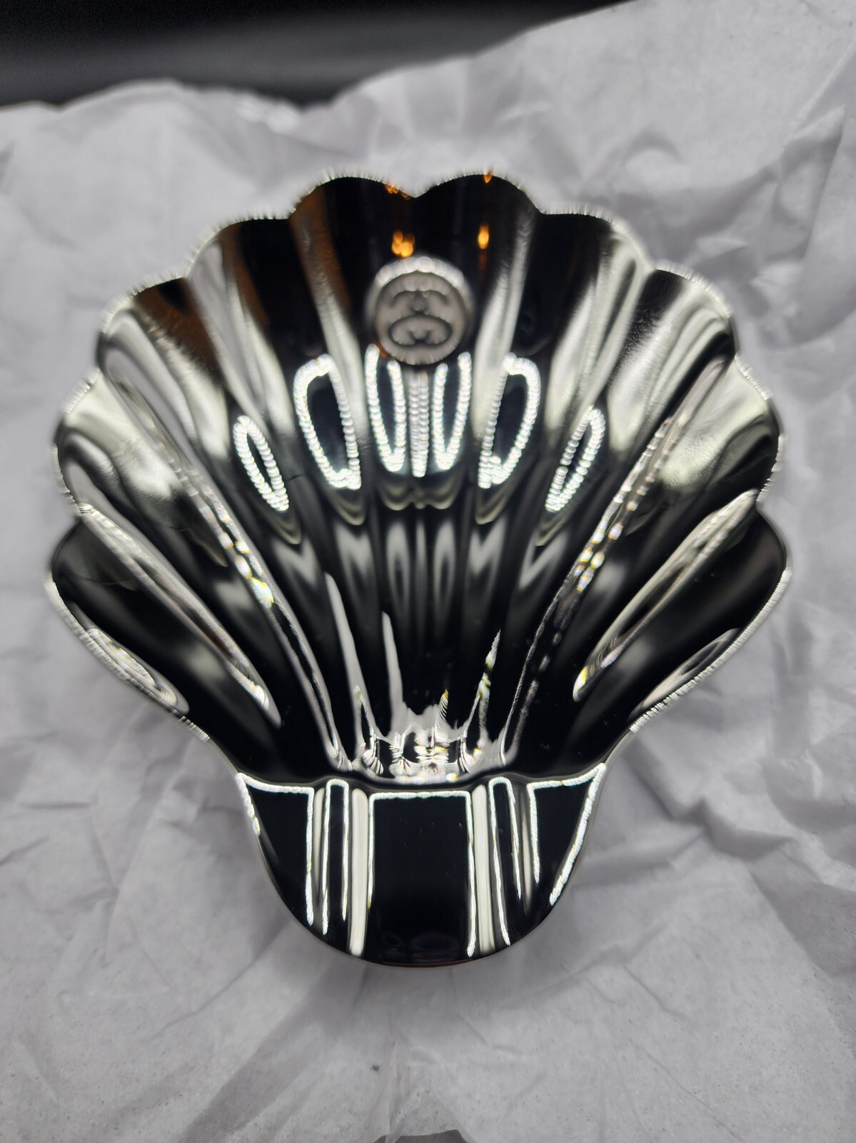 Stussy Silver Clam Ashtray Polished Stainless Steel Limited Stussy Silver Clam Ashtray Polished Stainless Steel Limited