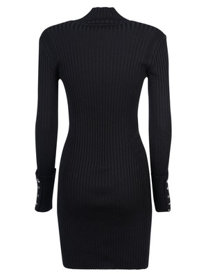 Pre-owned Rabanne Paco  Turtleneck Longsleeved Knit Dress S In Black