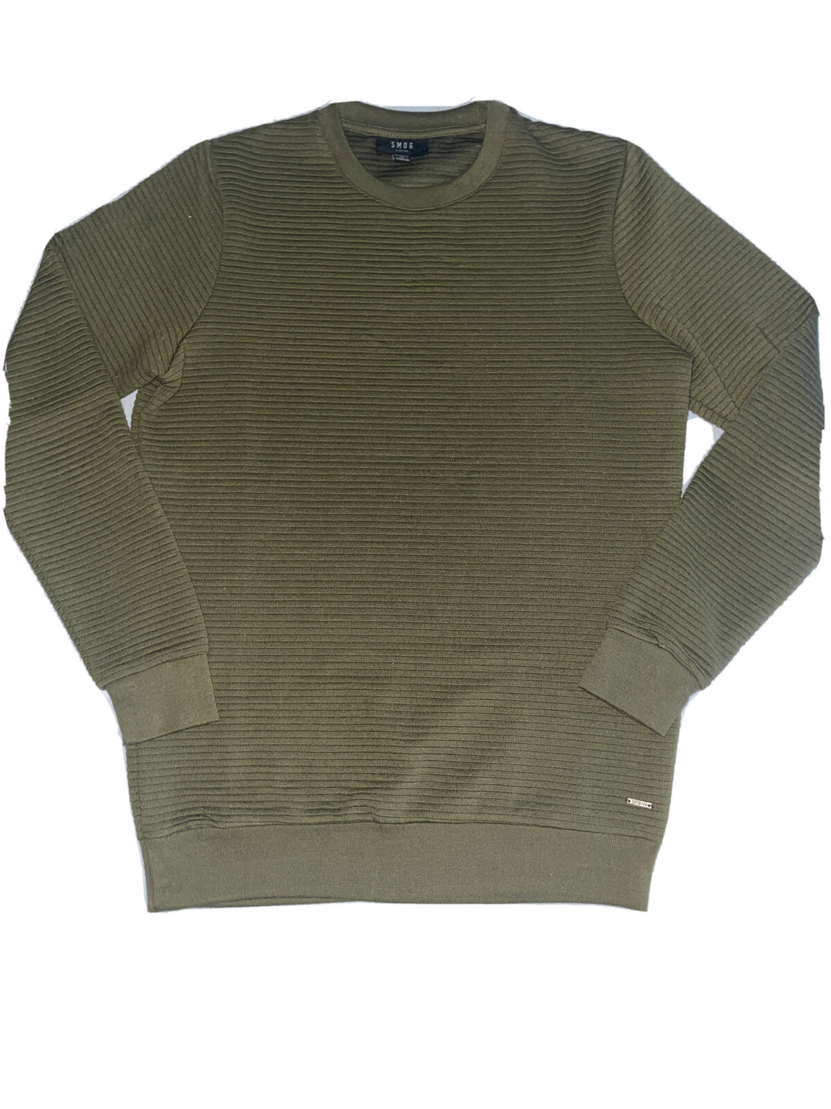 Mens Size S Khaki Green Ribbed Long 