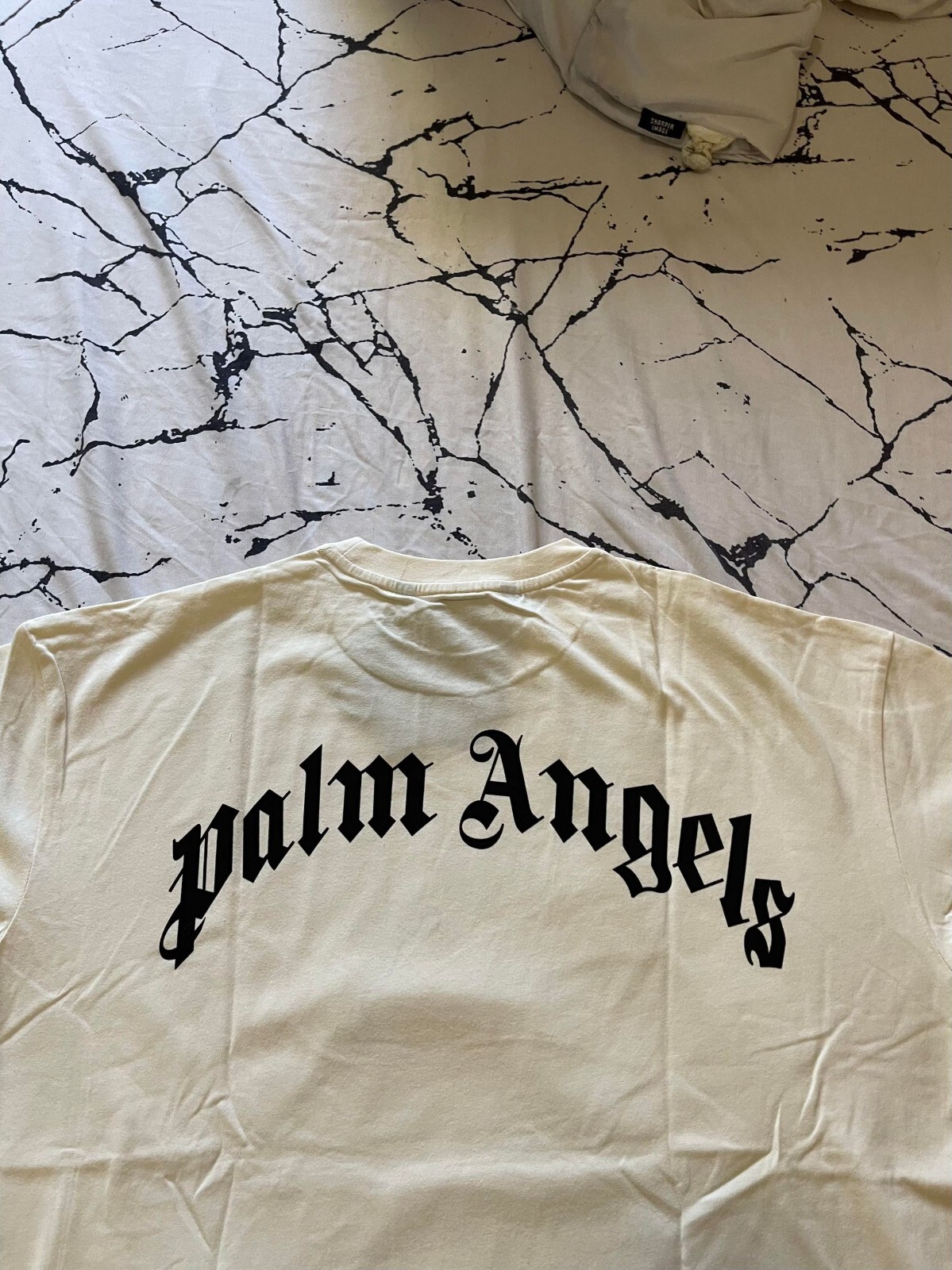 PALM ANGELS PALM ANGELS GRAPHIC PRINT T-SHIRT / CREAM / SIZE L, XL (OVERSIZE)