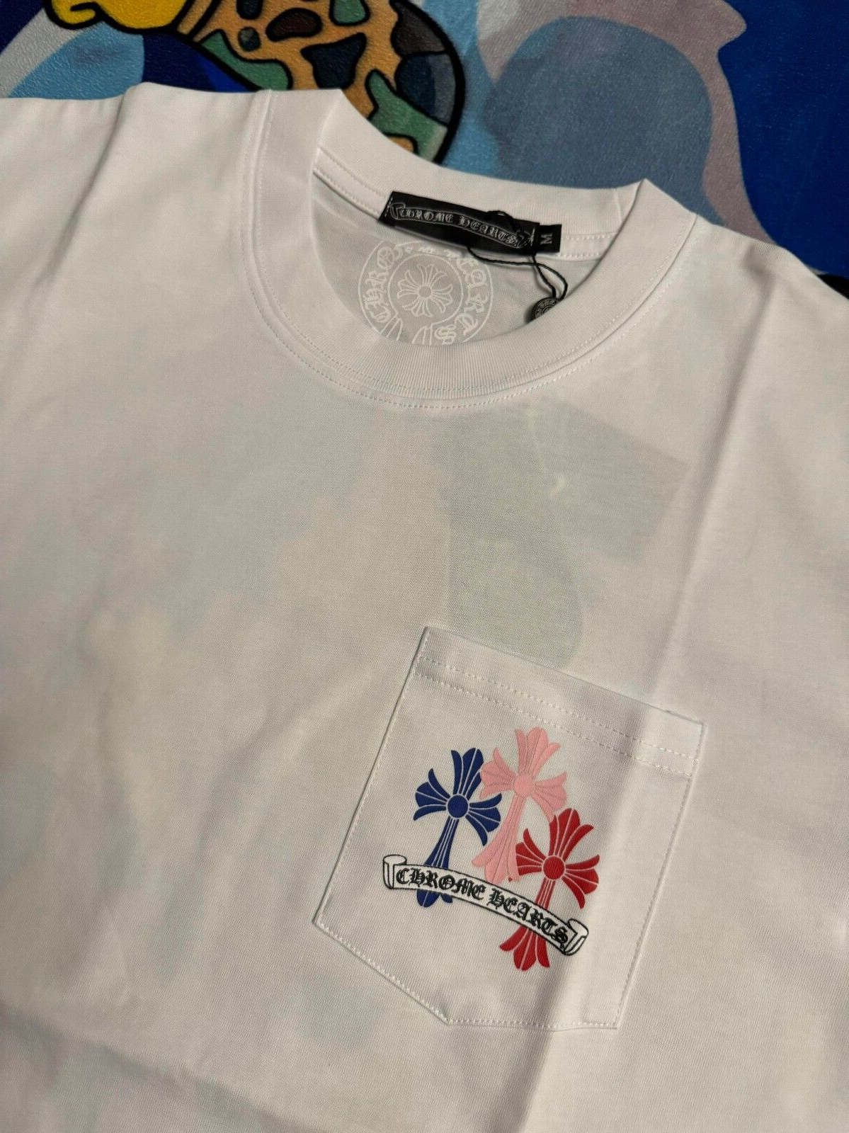 CHROME HEARTS CHROME HEARTS LOGO POCKET T-SHIRT ( WHITE ) / SIZE M/ L/ XXL