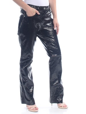 HELMUT LANG Женские черные брюки из искусственной кожи 6