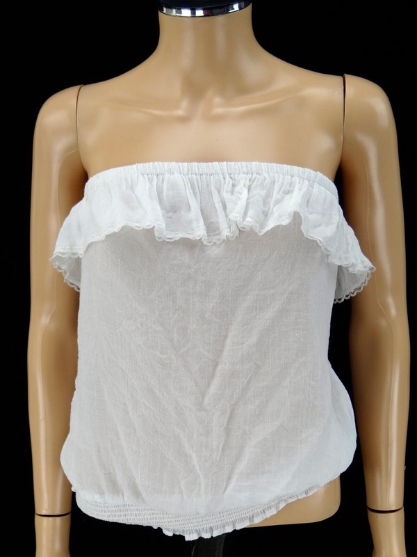 strapless ruffle top