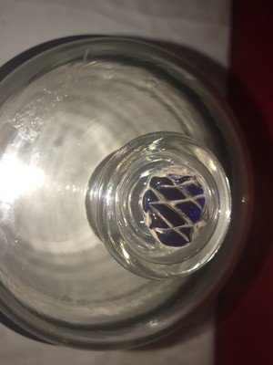 BEAUTIFUL OLD Blown 19TH CENTURY Colbalt Applied 'Ring' Apothecary Display Jar